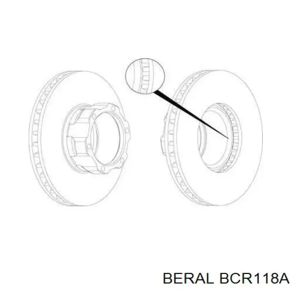 BCR118A Beral диск тормозной передний