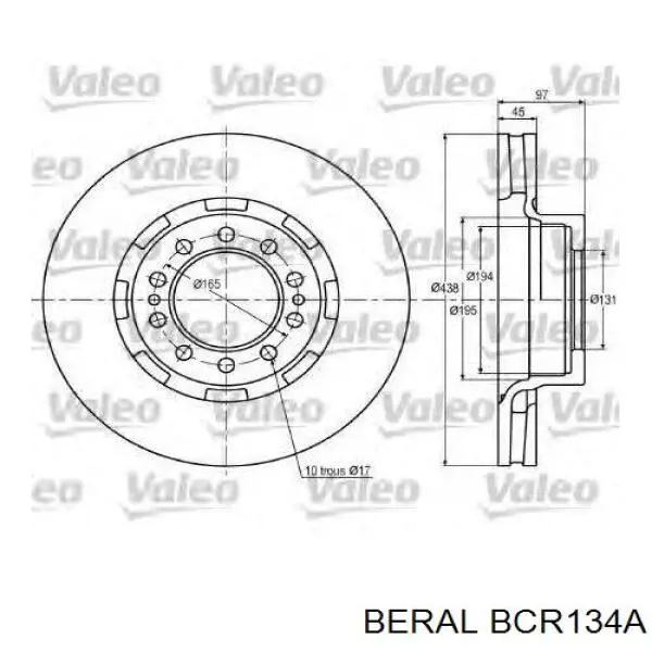 Купить BCR134A Beral Ротор тормозной