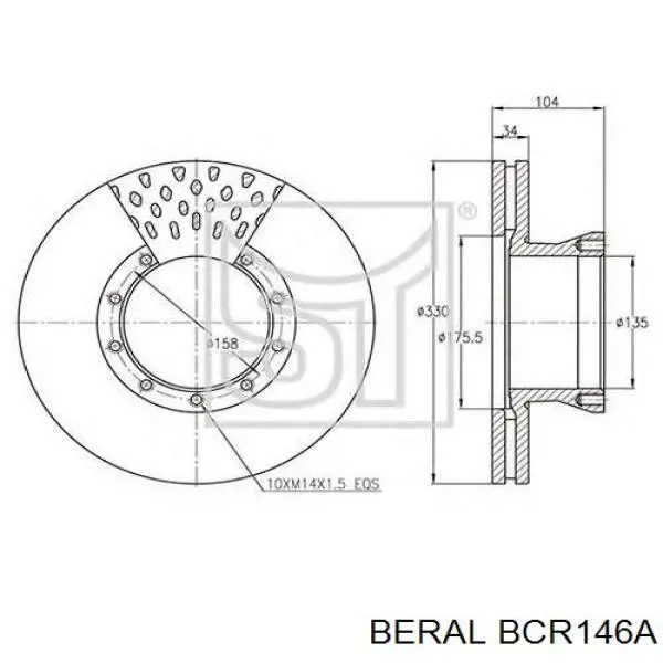 BCR146A Beral Дисковый тормоз