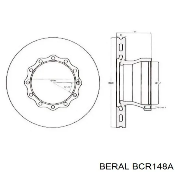 Купить BCR148A Beral Диск тормозной задний