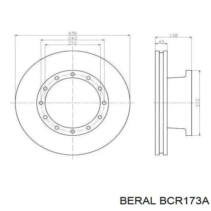 BCR173A Beral Диск тормозной передний