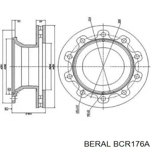 Купить BCR176A Beral Диск тормозной задний