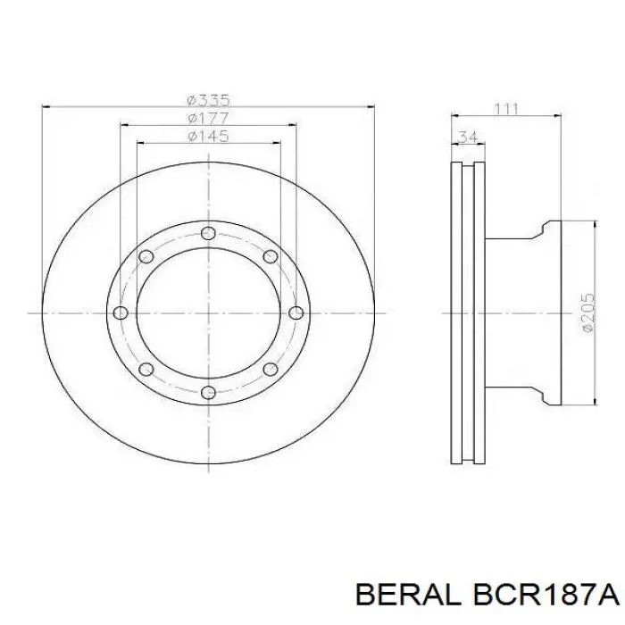 Тормозные диски BCR187A Beral