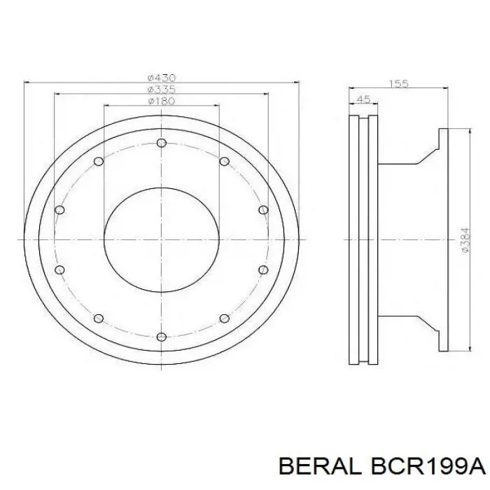 Купить BCR199A Beral Диск тормозной задний