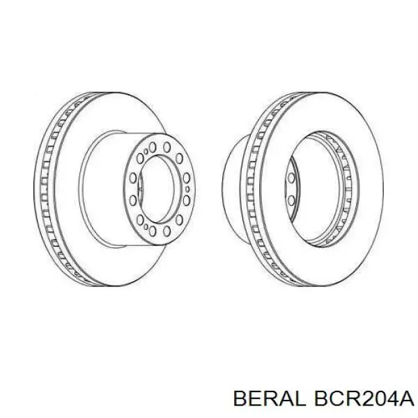 BCR204A Beral диск тормозной задний