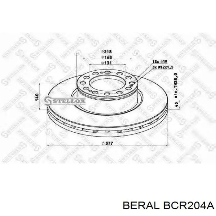 BCR204A Beral Дисковый тормоз
