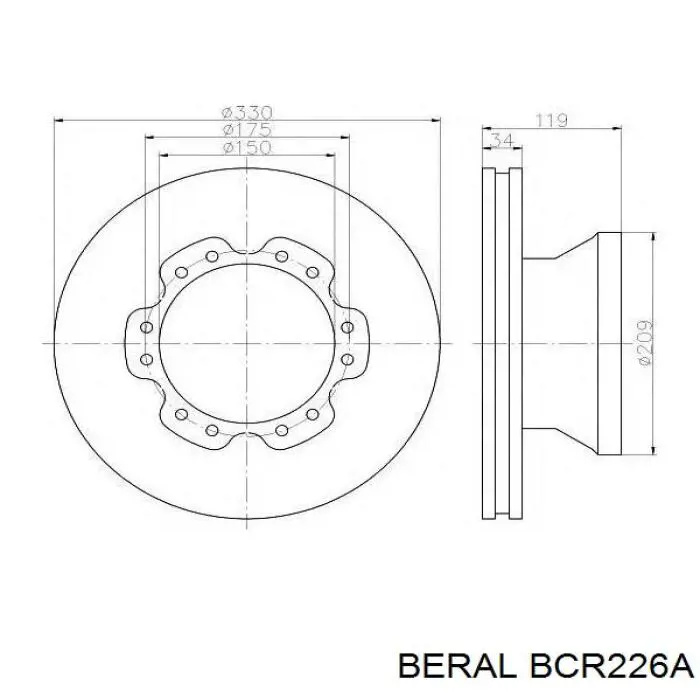 Тормозные диски BCR226A Beral