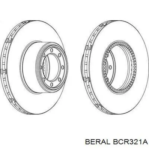 BCR321A Beral диск тормозной задний