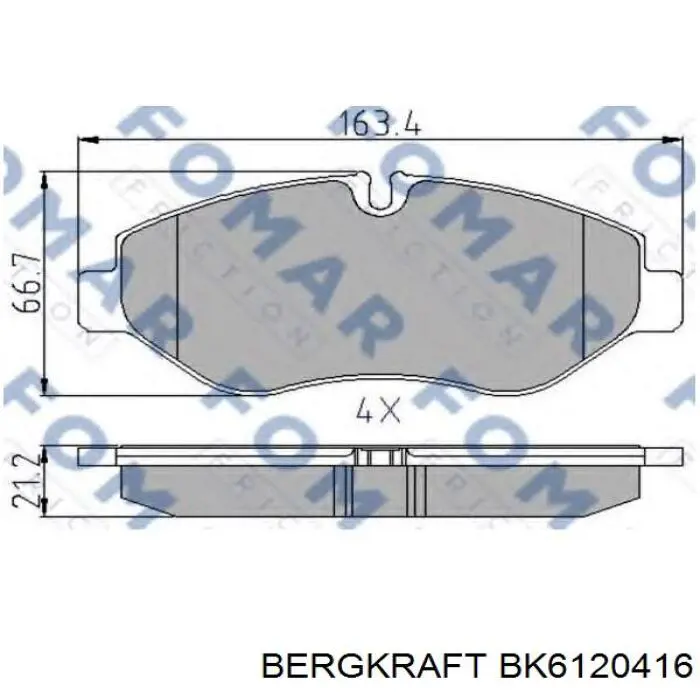 BK6120416 Bergkraft ремкомплект суппорта тормозного переднего