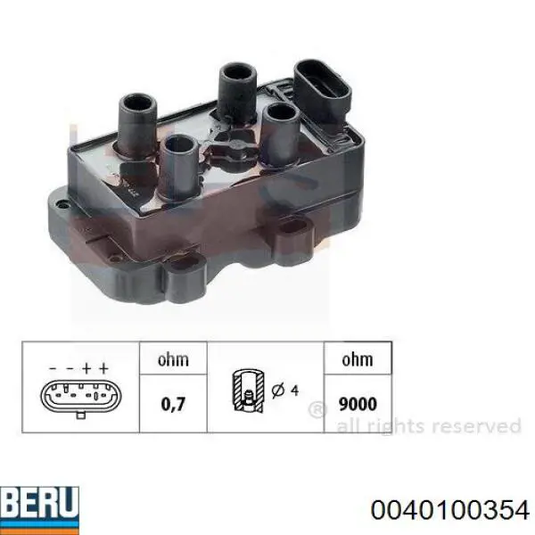 0040100354 Beru Катушка зажигания