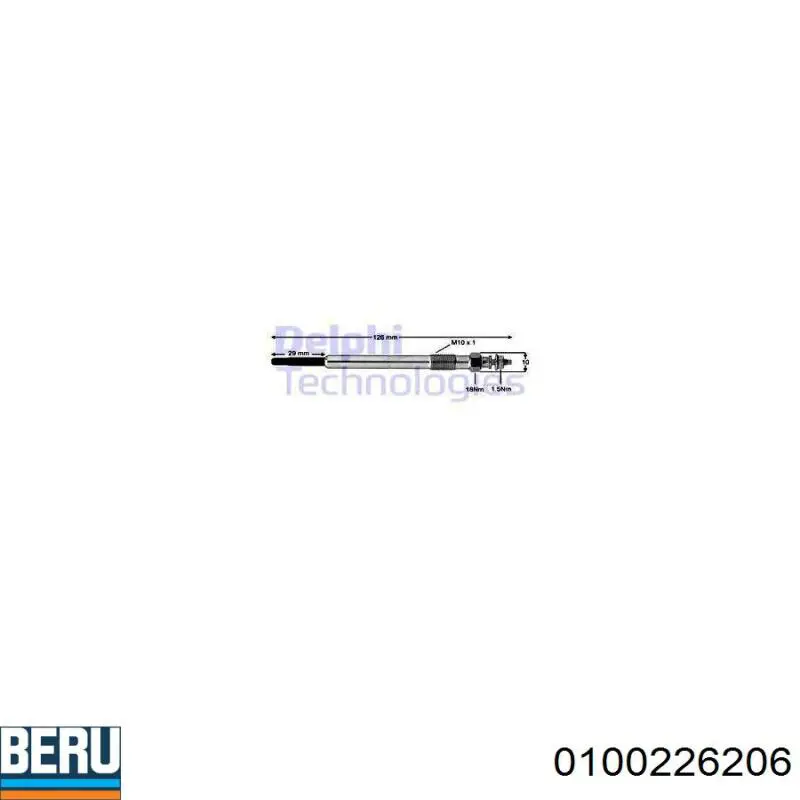 Свечи накала Beru 0100226206 цена, от 13.15 USD