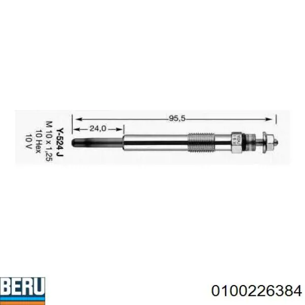 Свечи накала Beru 0100226384 цена, от 6.84 USD
