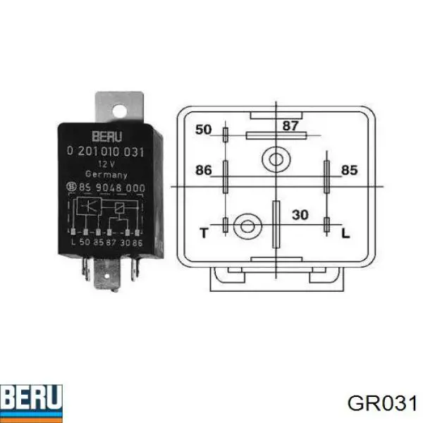 Купить GR031 Beru Реле свечей накала