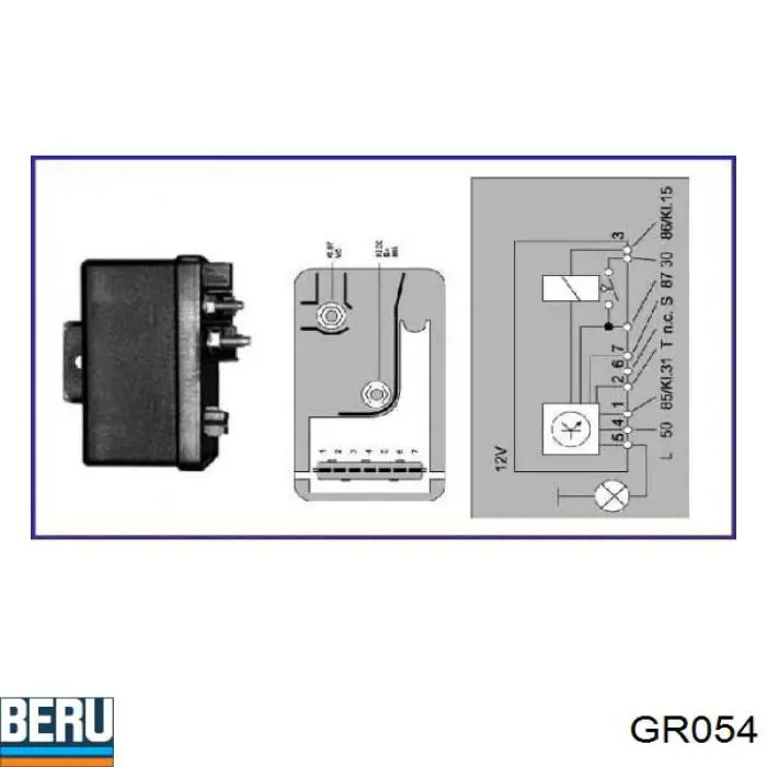 Relé de bujía de precalentamiento GR054 Beru