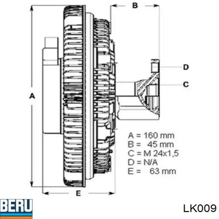 LK009 Beru вискомуфта (вязкостная муфта вентилятора охлаждения)