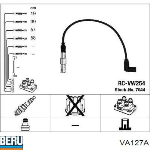 Cable de encendido, cilindro №2 VA127A Beru