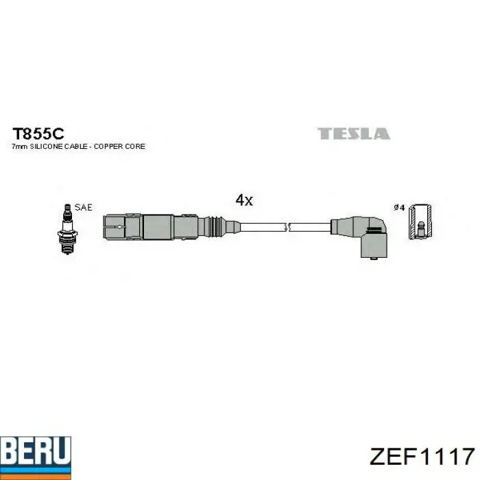 ZEF1117 Beru Провода высоковольтные