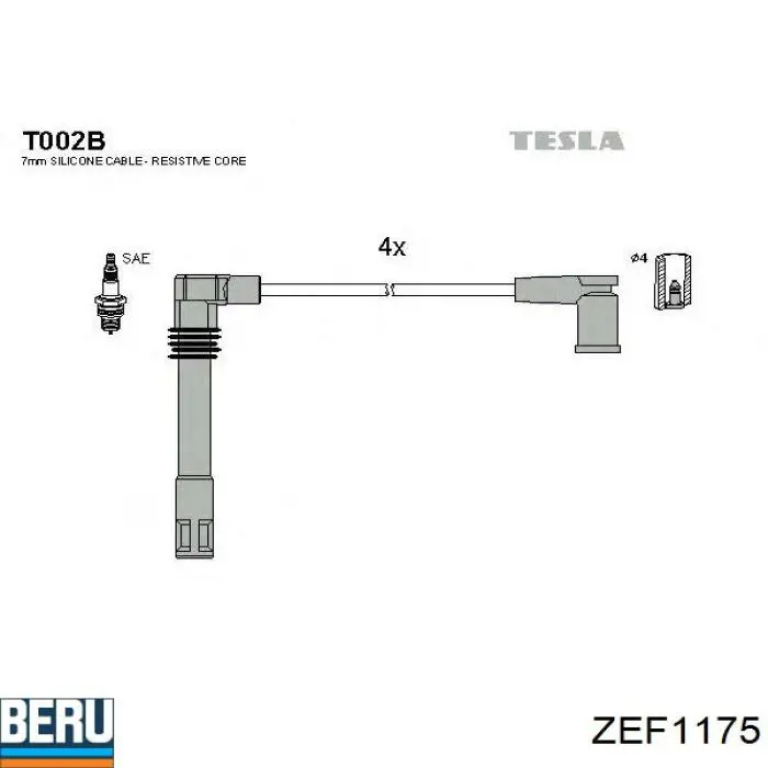 ZEF1175 Beru высоковольтные провода