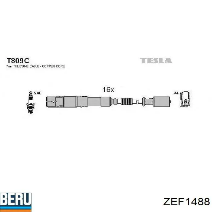 ZEF1488 Beru Провода высоковольтные