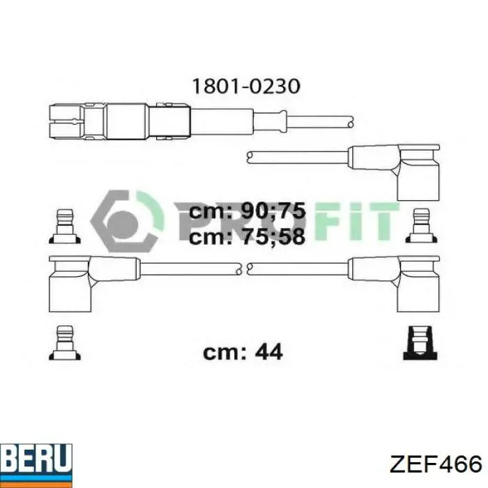 Cables de alta tensión, juego ZEF466 Beru