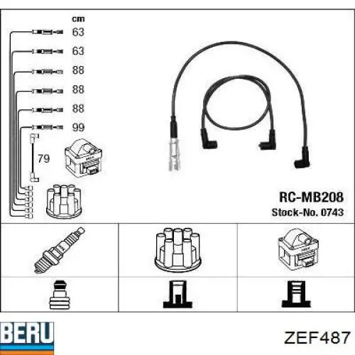 ZEF487 Beru высоковольтные провода