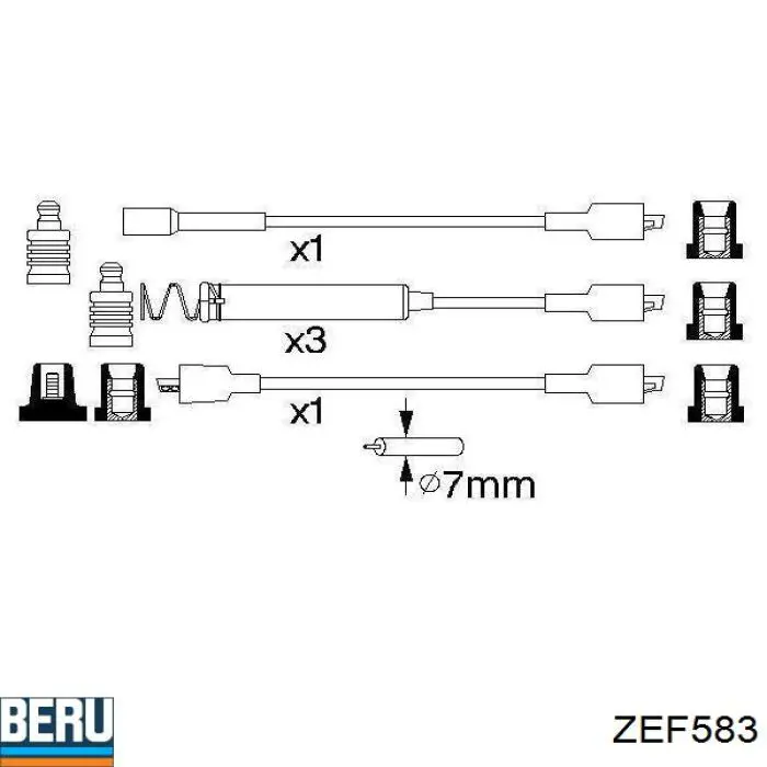 ZEF583 Beru Провода высоковольтные