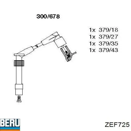 ZEF725 Beru Провода высоковольтные