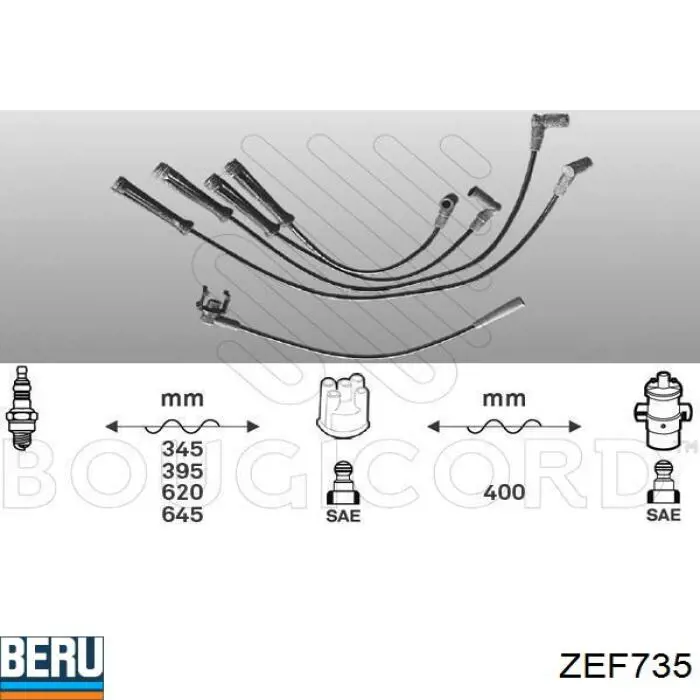 Купить ZEF735 Beru Провода высокого напряжения
