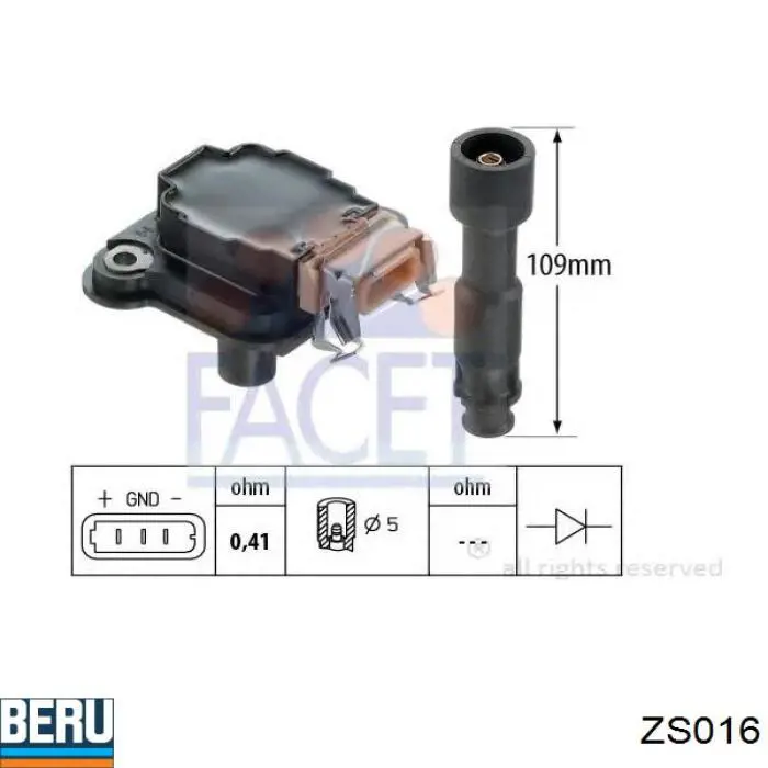 Купить ZS016 Beru Катушка зажигания