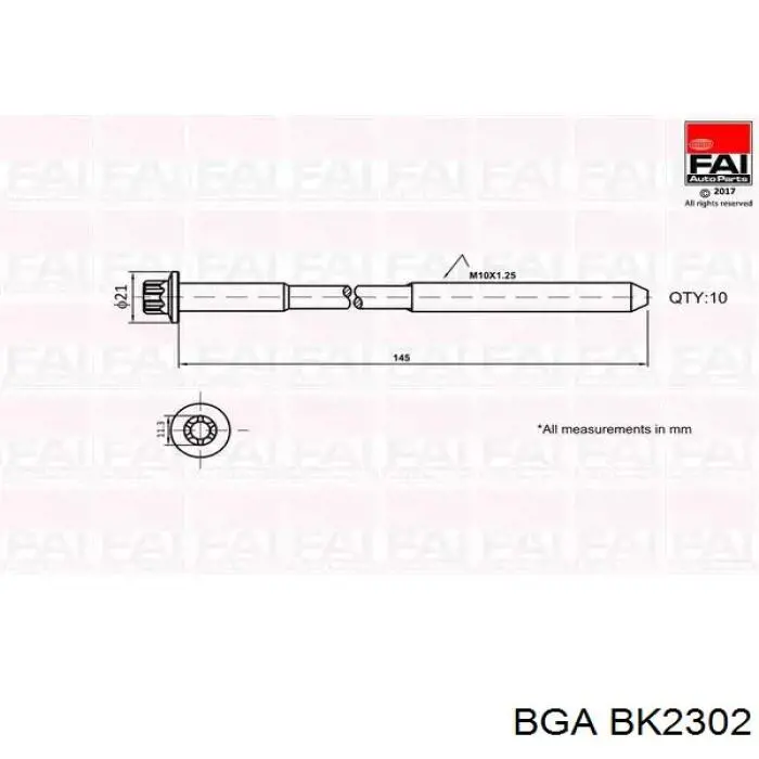 Купить BK2302 BGA Болт ГБЦ