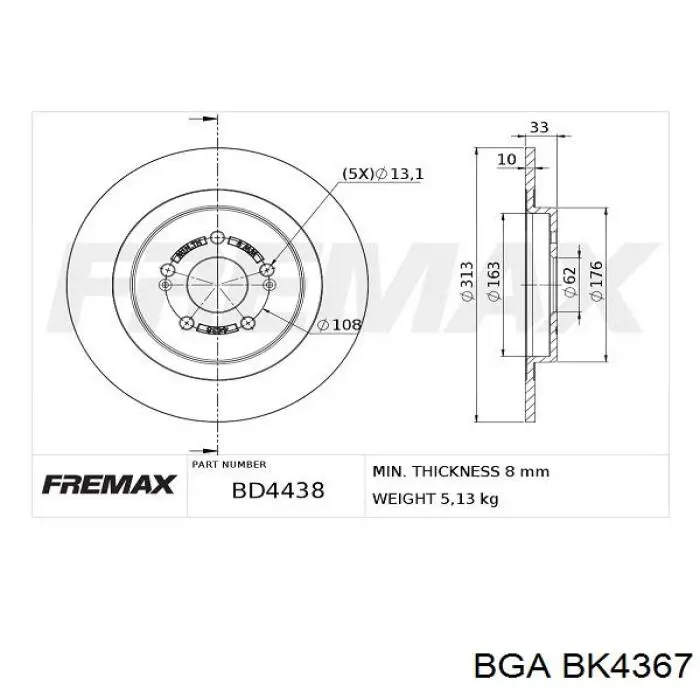 Болт головки блока цилиндров, ГБЦ BGA BK4367 цена, от 38.66 USD