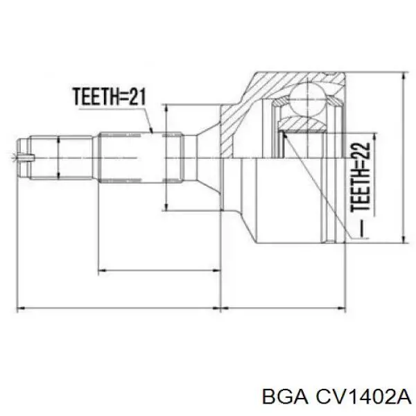 Купить CV1402A BGA ШРУС внешний передний, левый