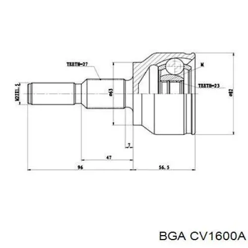 ШРУС наружный передний CV1600A BGA
