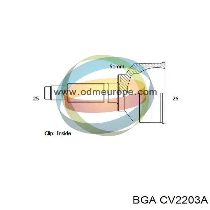 ШРУС наружный передний CV2203A BGA