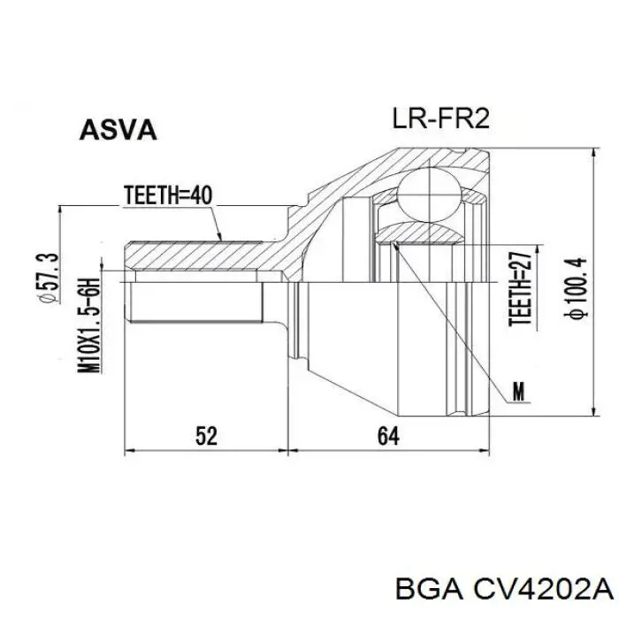 CV4202A BGA шрус наружный передний/задний