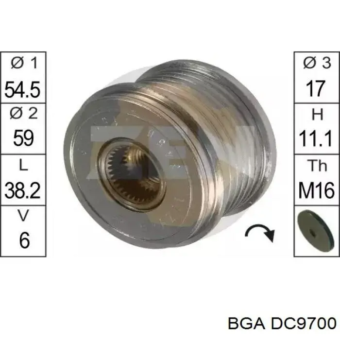 Инерционный шкив BGA DC9700 цена, от 23.55 USD