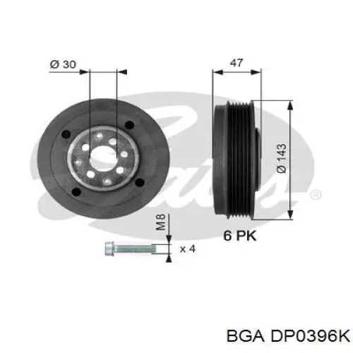 Шкив коленвала DP0396K BGA