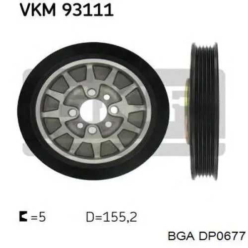 Демпфер коленвала BGA DP0677