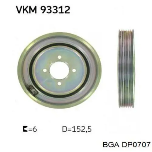 Polea, cigüeñal DP0707 BGA