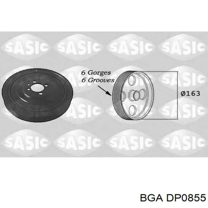 Шкив коленвала (демпфер) BGA DP0855 цена, от 59.79 USD