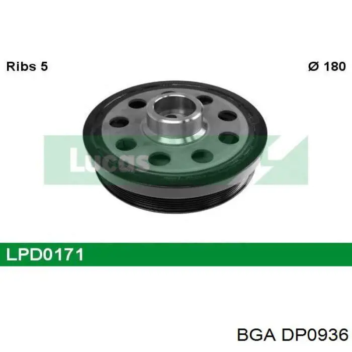 Шкив коленвала (демпфер) BGA DP0936 цена, от 143.80 USD