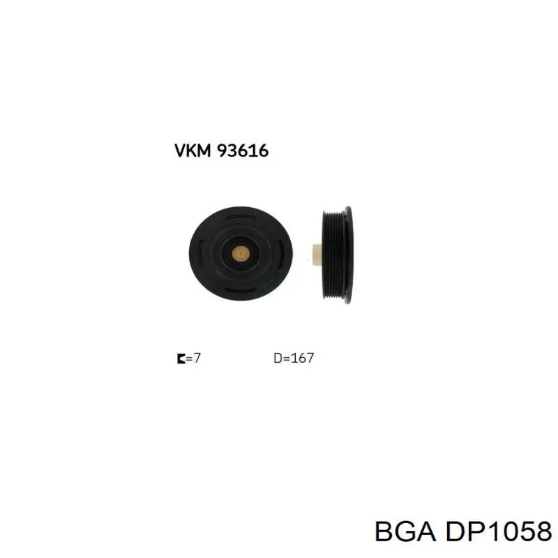 Демпфер коленвала BGA DP1058