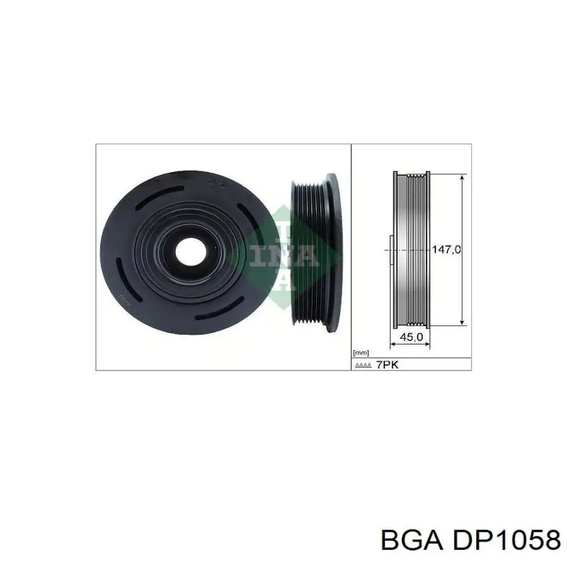 DP1058 BGA Шкив коленчатого вала
