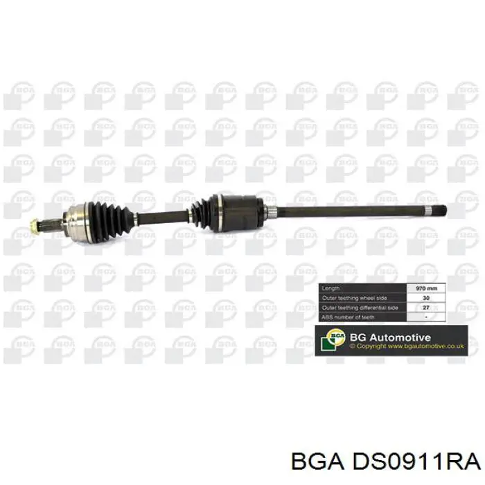 Привод передний правый BGA DS0911RA цена, от 112.47 USD