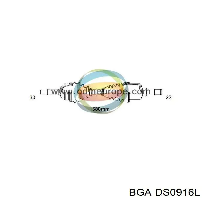 Полуось (привод) передняя левая DS0916L BGA