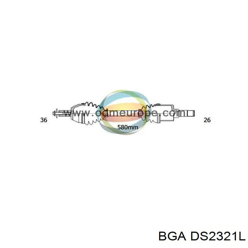 Привод передний левый BGA DS2321L цена, от 79.18 USD