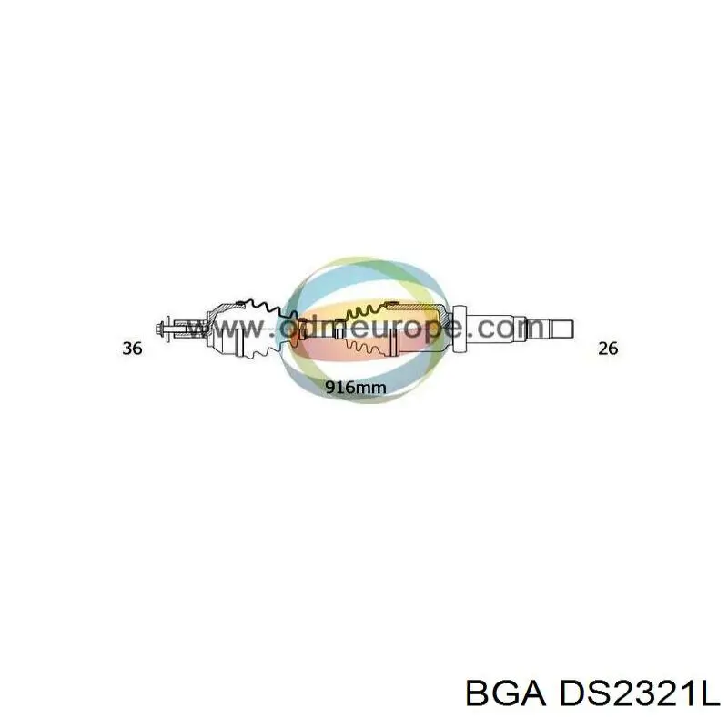 Піввісь (привід) передня, ліва DS2321L BGA