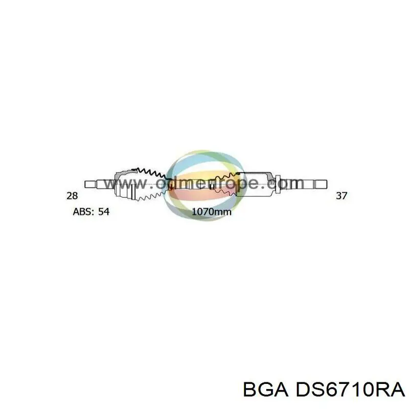 DS6710RA BGA semieixo (acionador dianteiro direito)