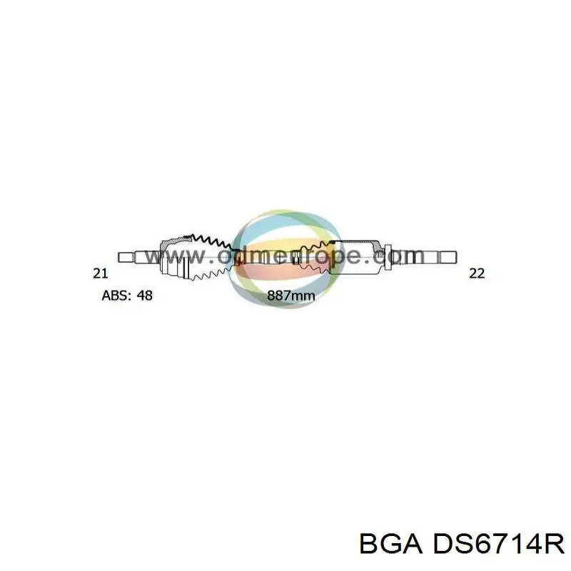 Привод передний правый BGA DS6714R цена, от 65.90 USD