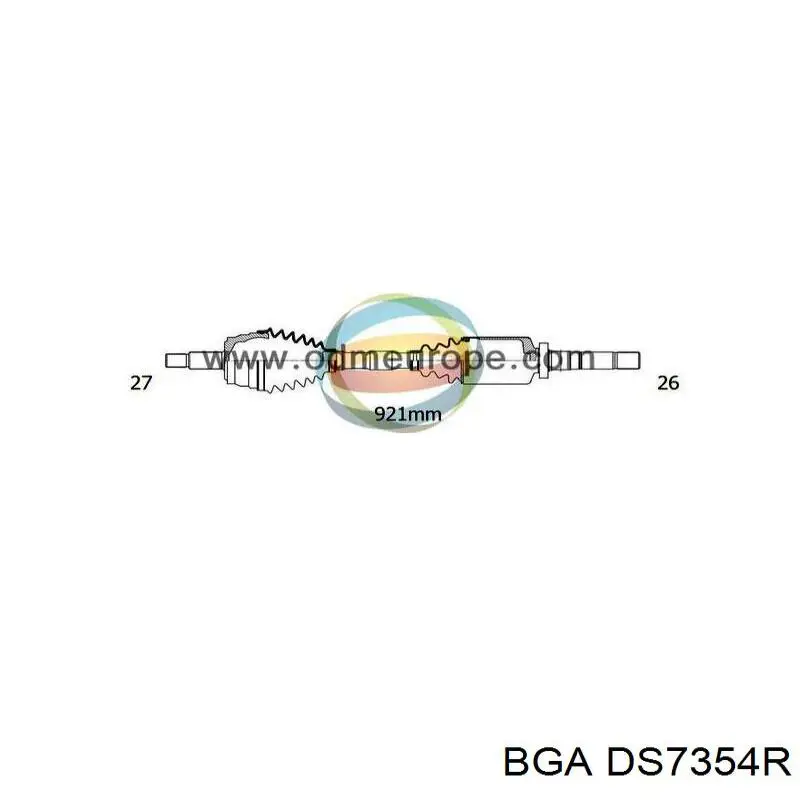 Полуось (привод) передняя правая DS7354R BGA